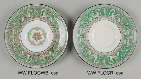 Florentine Green (No Center Design, Ivory) Saucer for Cream Soup Bowl