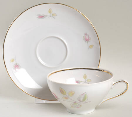 Pastel Rose Flat Cup & Saucer Set