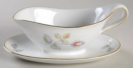 Pastel Rose Gravy Boat with Attached Underplate