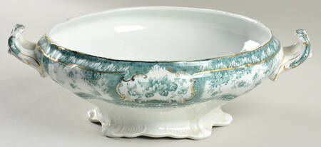 Phoebe Blue Green (Gold Accents, Gold Trim) Tureen No Lid