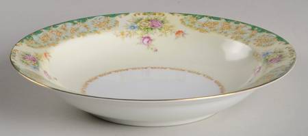 Greenleigh (Green & Aqua Border) Rim Soup Bowl