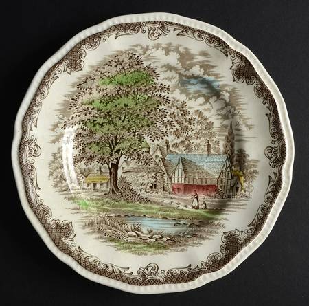 Shakespeares Sonnets Brown Multicolor Salad Plate