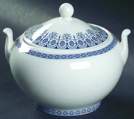 Tonquin Blue (No Gold Floral) Sugar Bowl & Lid