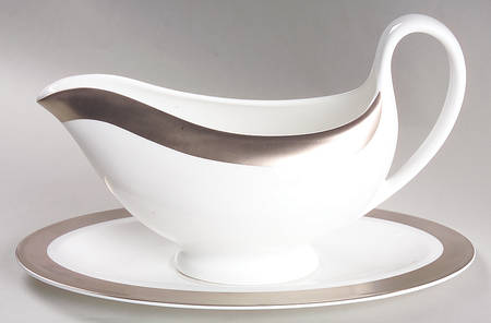 Satine Platinum Gravy Boat & Underplate