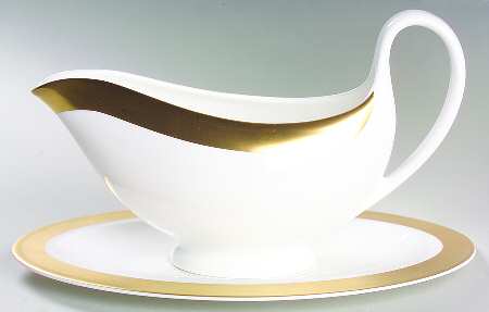 Satine Gold Gravy Boat & Underplate