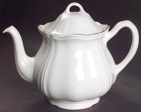 Queen's White Teapot & Lid