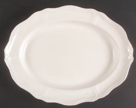 Queen's White 15" Oval Serving Platter