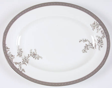 Vera Lace Platinum 14" Oval Serving Platter
