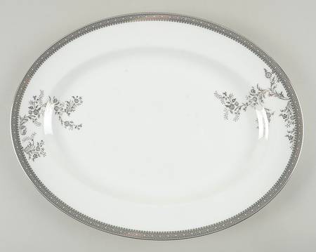 Vera Lace Platinum 15" Oval Serving Platter