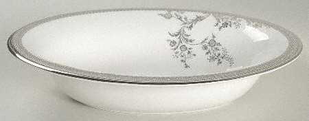 Vera Lace Platinum 9" Oval Vegetable Bowl