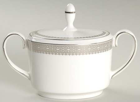Vera Lace Platinum Sugar Bowl & Lid