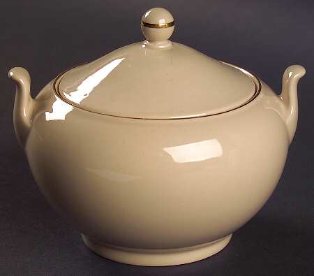 Gilded Drabware Sugar Bowl & Lid