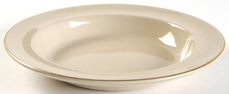Gilded Drabware Large Rim Soup Bowl