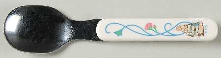 Peter Rabbit (Bone, Blue Trim) Melamine Baby Spoon