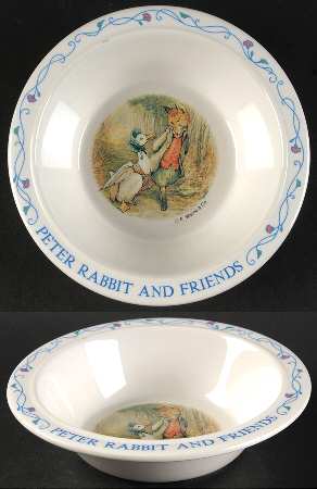 Peter Rabbit (Bone, Blue Trim) Melmac/Melamine Child's Bowl