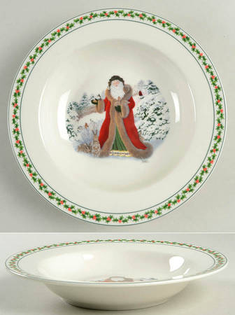 Father Christmas Rim Soup Bowl