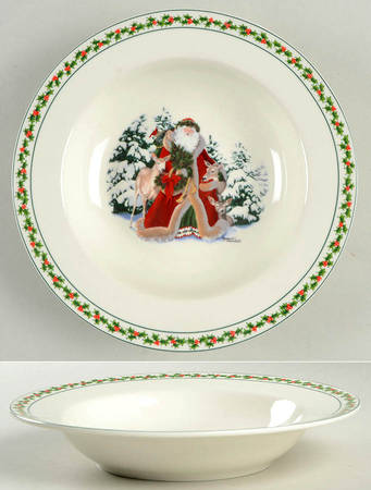 Father Christmas Rim Soup Bowl