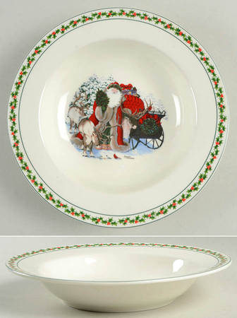 Father Christmas Rim Soup Bowl