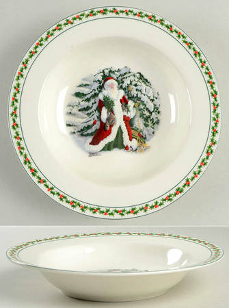 Father Christmas Rim Soup Bowl