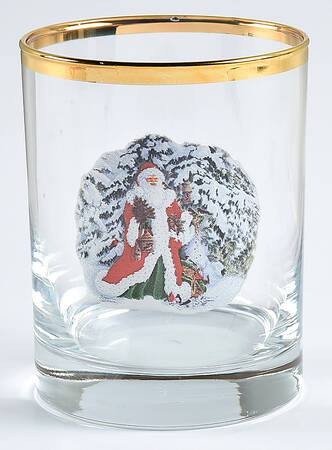 Father Christmas Glassware Double Old Fashioned