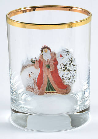 Father Christmas Glassware Double Old Fashioned