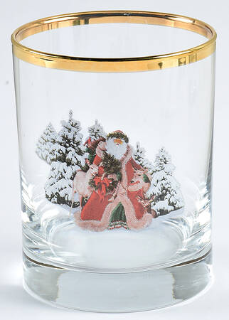 Father Christmas Glassware Double Old Fashioned