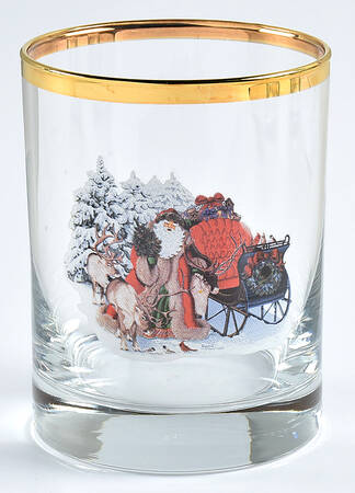 Father Christmas Glassware Double Old Fashioned