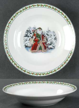 Father Christmas Rim Soup Bowl