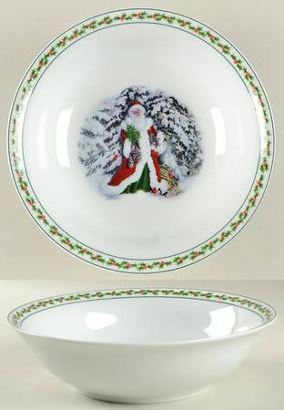Father Christmas 9" Round Vegetable Bowl