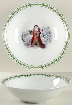 Father Christmas 10" Round Vegetable Bowl