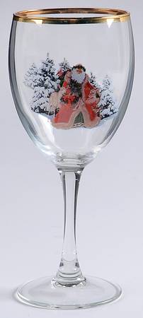 Father Christmas Glassware Wine