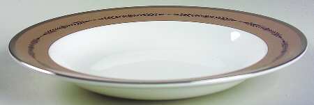 Laurel (Taupe Band, Black Laurel) Large Rim Soup Bowl