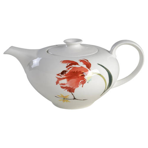 Painted Garden Floral Teapot & Lid