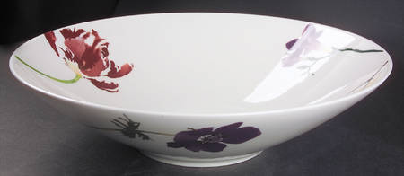 Painted Garden Floral 13" Round Serving Bowl