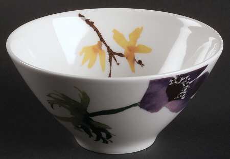 Painted Garden Floral Open Rice/Sugar Bowl
