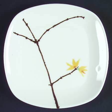 Painted Garden Forsythia (Yellow Flowers) Bread & Butter Plate