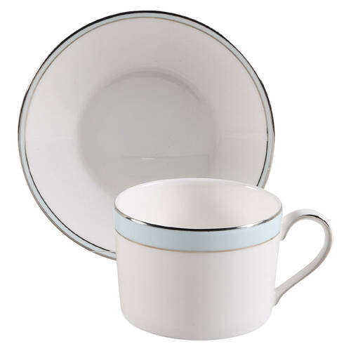 Blue Duchesse Flat Cup & Saucer Set by Wedgwood