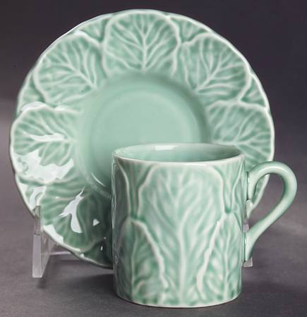 Spring Green Flat Demitasse Cup & Saucer Set
