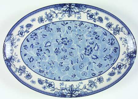 Blue Reverie 13" Oval Serving Platter