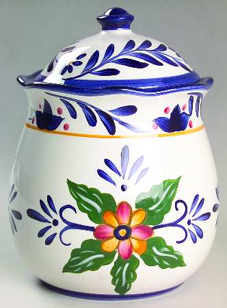 Talavera Large Canister & Lid with Seal Ring
