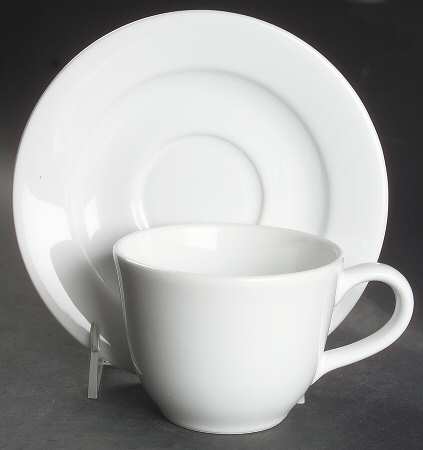Belvedere White Flat Cup & Saucer Set by Williams-Sonoma