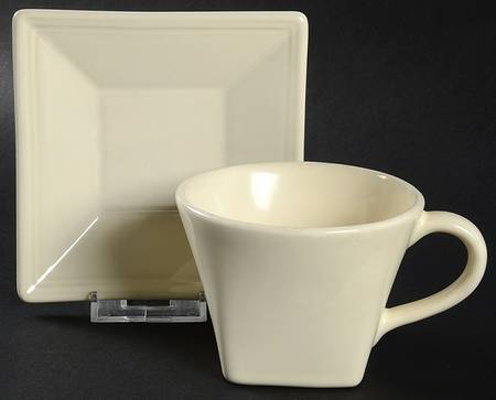 Hudson Cream Flat Cup & Saucer Set