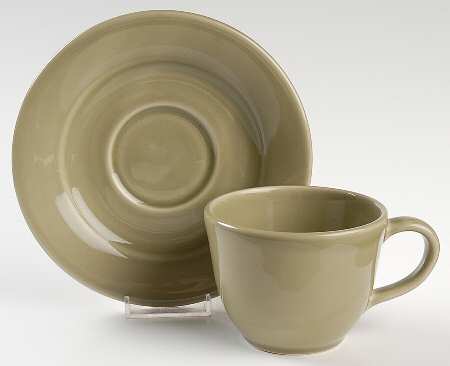 Belvedere Sage Flat Cup & Saucer Set