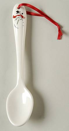 Holiday Snowman Spoon-Teaspoon/Ceramic by Williams-Sonoma