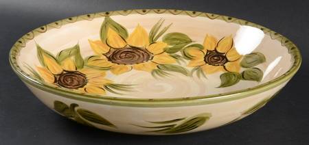 Provencial Garden 14" Shallow Round Bowl