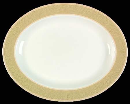 Hunt Valley Herringbone 16" Oval Serving Platter