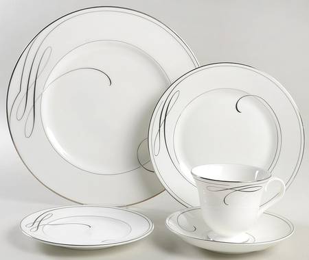 Ballet Ribbon (Platinum) 5 Piece Place Setting
