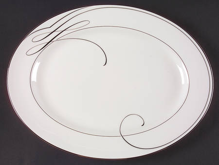 Ballet Ribbon (Platinum) 15" Oval Serving Platter