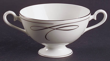 Ballet Ribbon (Platinum) Handled Fruit Bowl