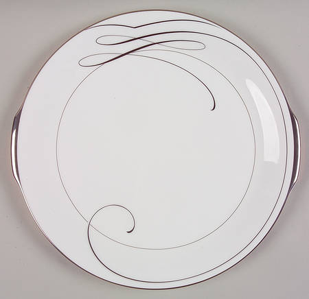 Ballet Ribbon (Platinum) Handled Cake Plate